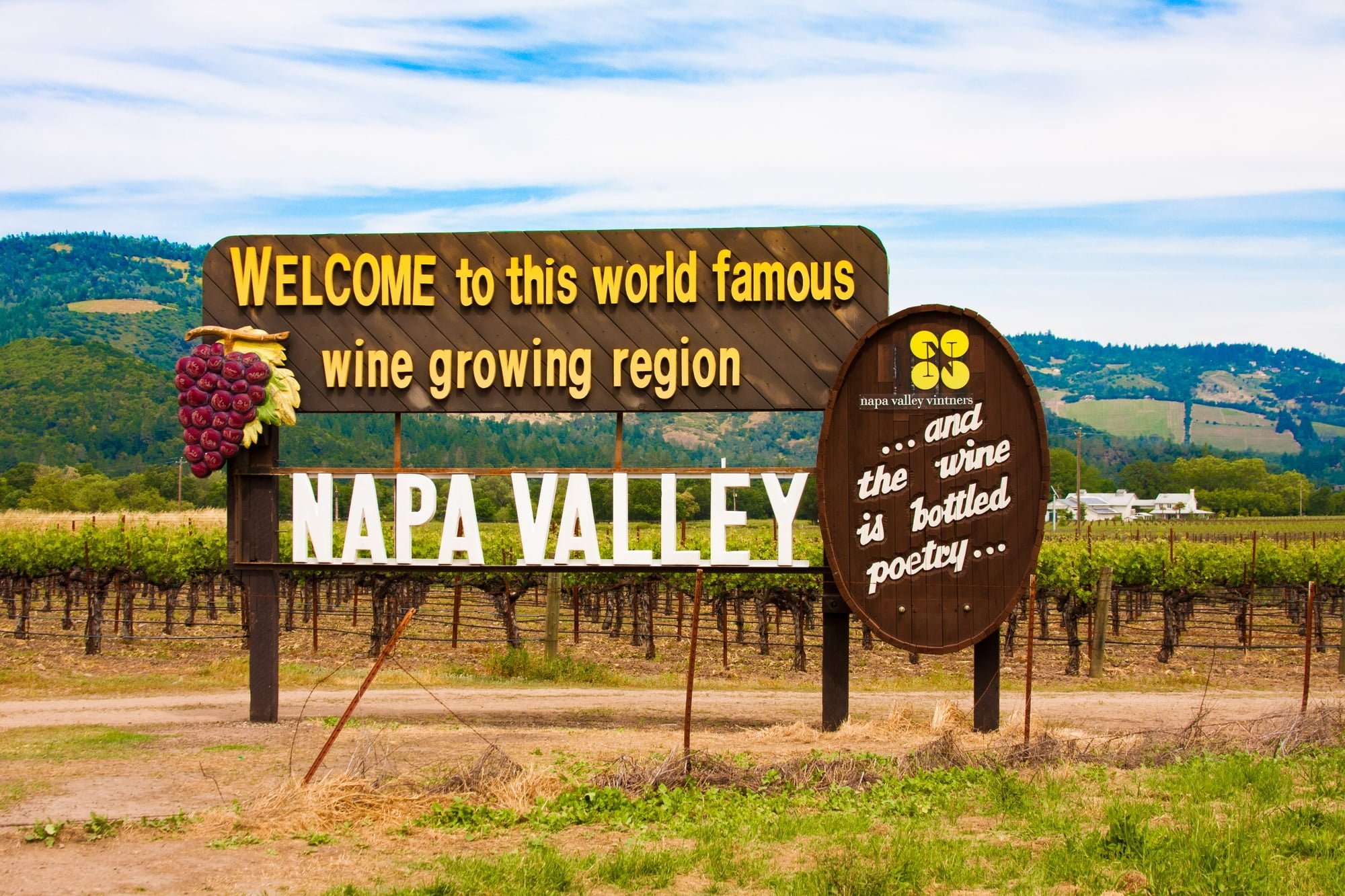 Bedste vinregioner i USA Napa Valley sign USA