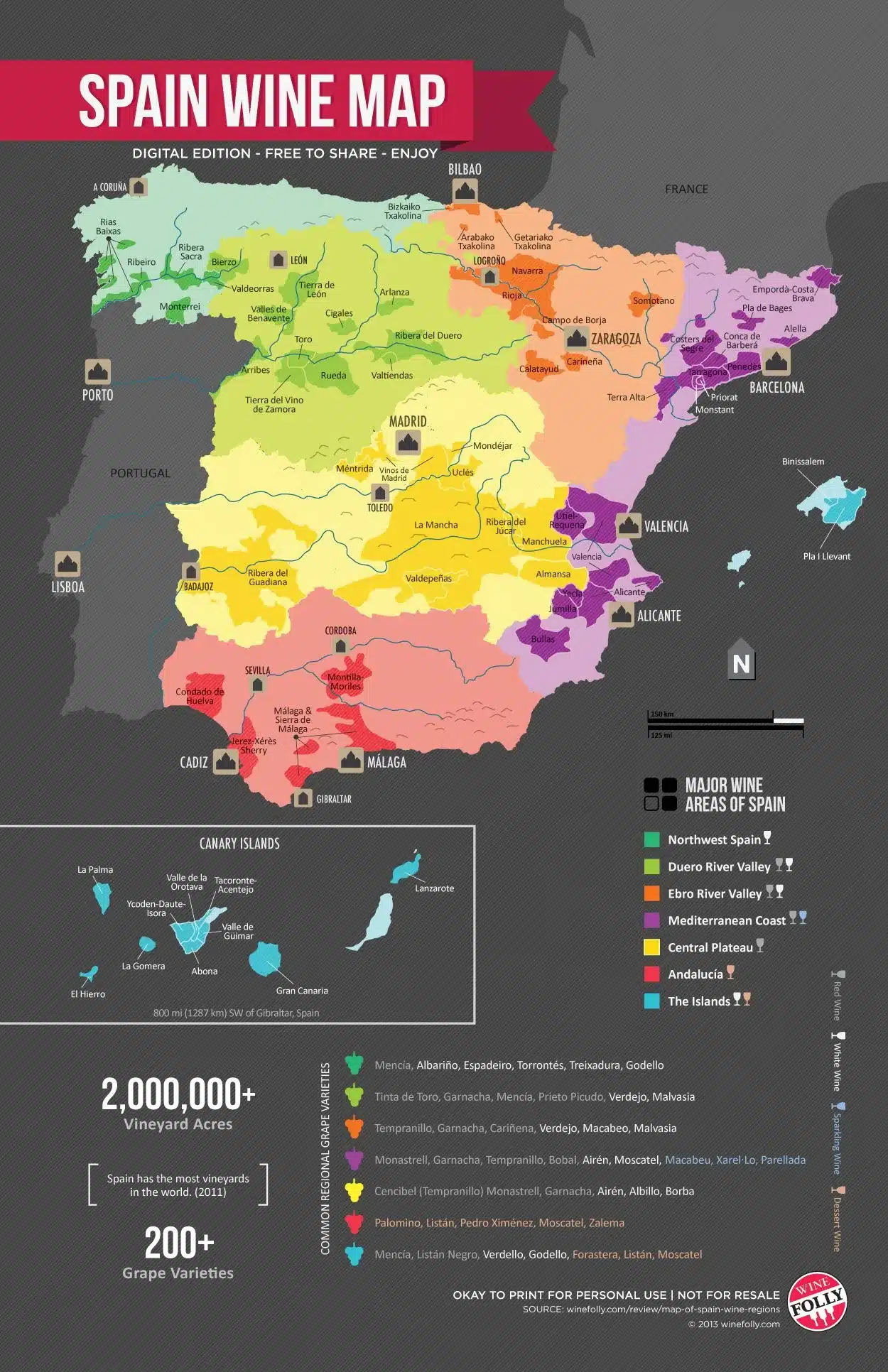 Spain wine map