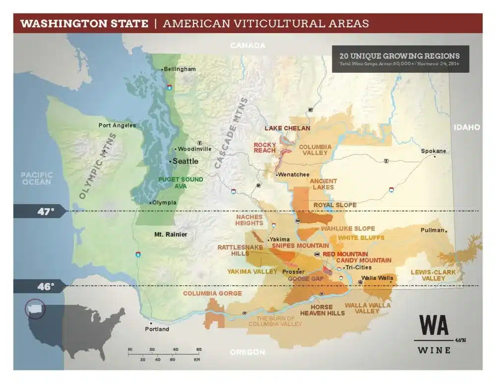 Washington State wines, AVA-MAP
