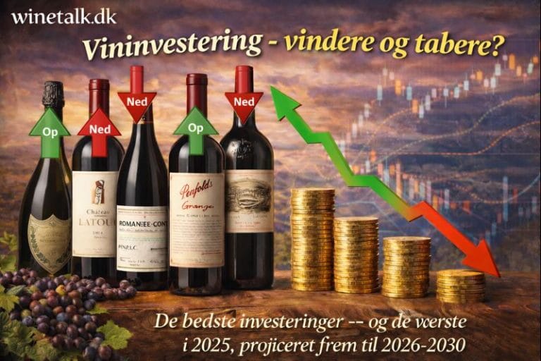 Vininvestering 2025 status + projicering de nærmeste år